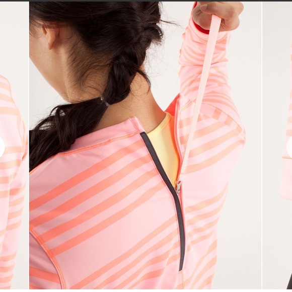 Lululemon Run: Warm Up Crew
Ocean Stripe Bleached Coral / Pop Orange shirt 6 - Picture 10 of 11